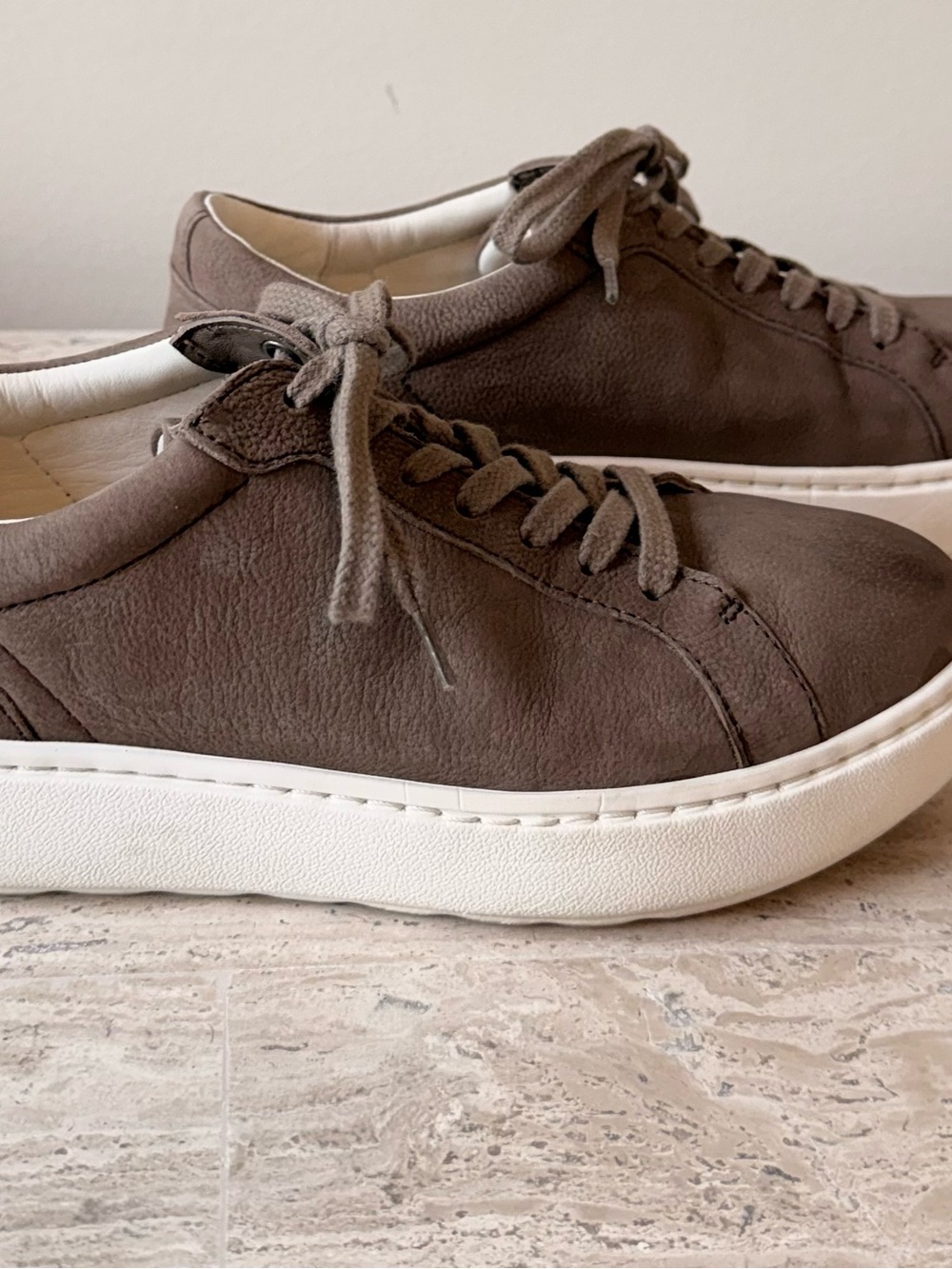 Johnston & Murphy Women’s Taupe Suede Casual Sneakers - Picture 3 of 8